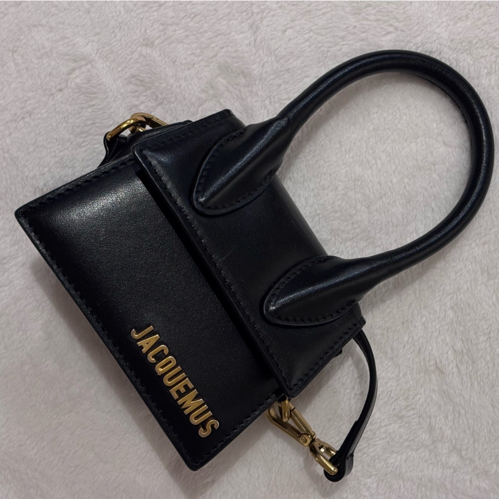 Jacquemus Black Mini Bag with Gold Accents